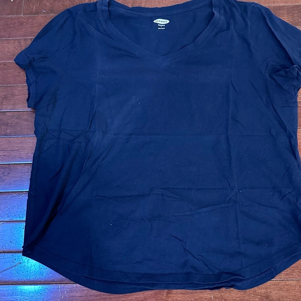 Old Navy Dark Blue V-Neck Tee